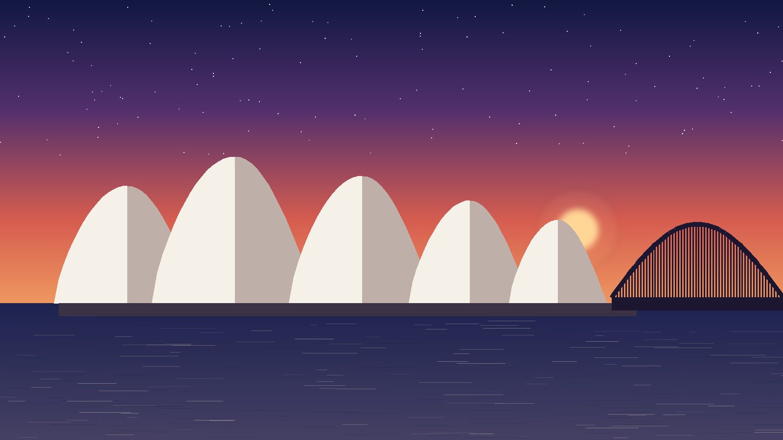 Sydney Opera House and Harbour Bridge at dusk