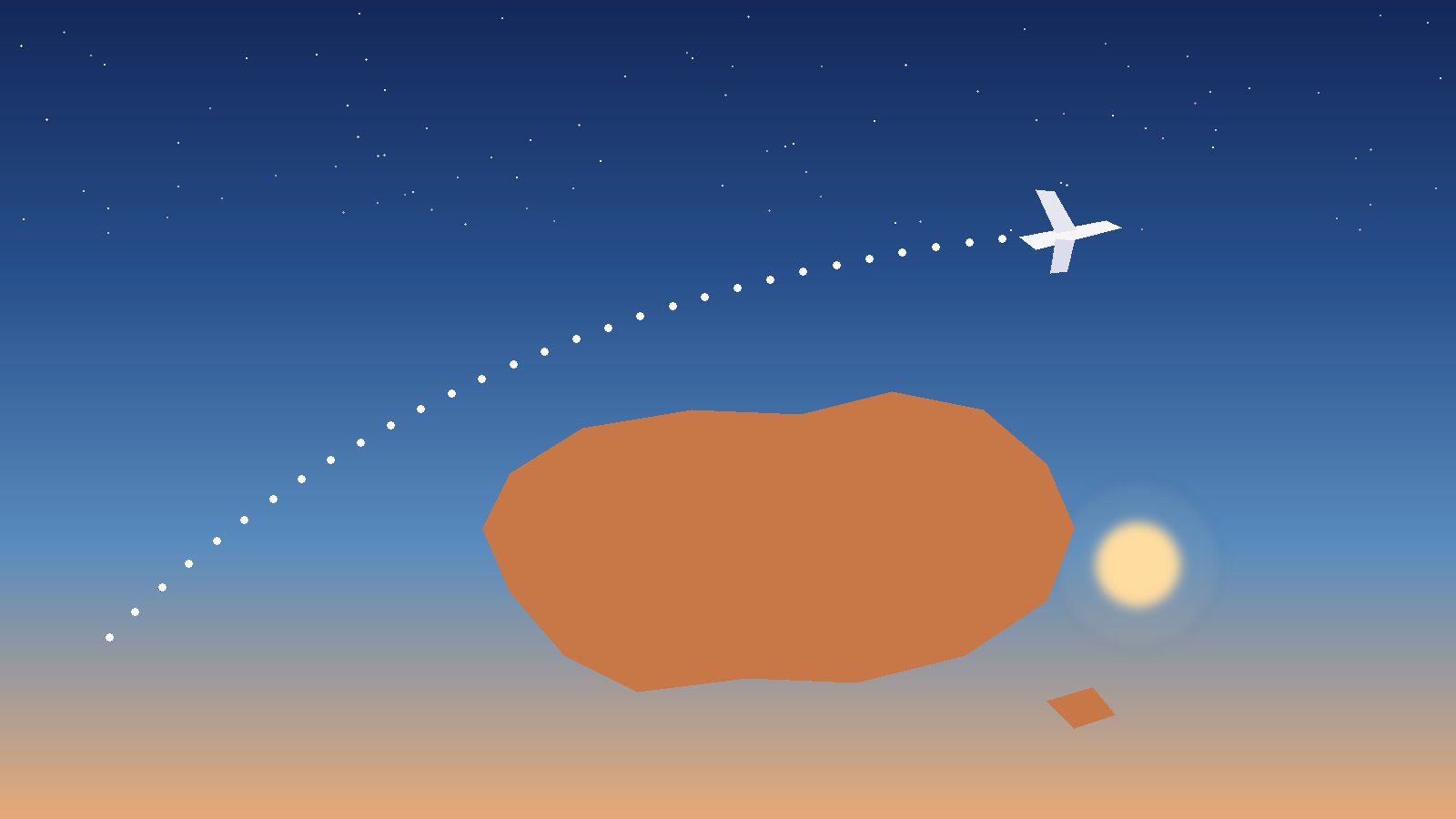 Illustration of a plane flying toward the Australian continent