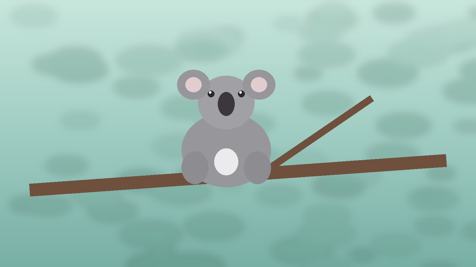 Koala resting on a eucalyptus branch