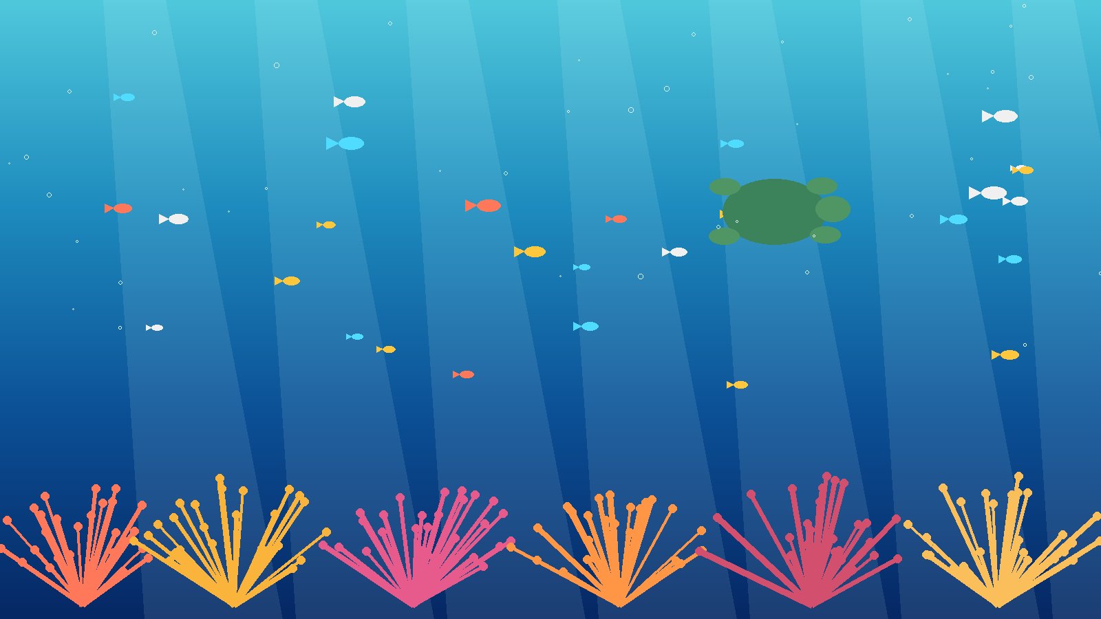 Colourful coral and sea turtle on the Great Barrier Reef